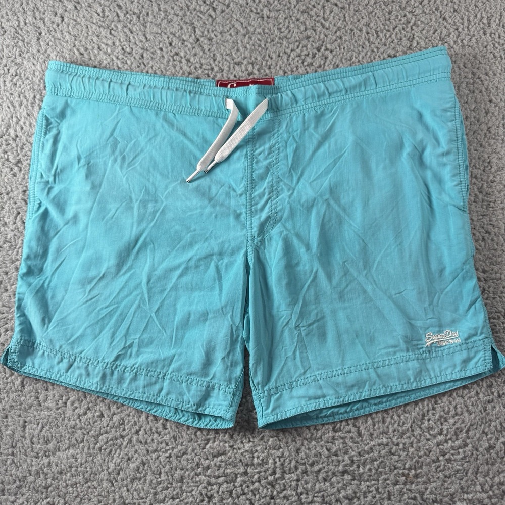Super Dry Light Blue Lined Drawstring Swim Board Shorts Japan Spirit Size XL
